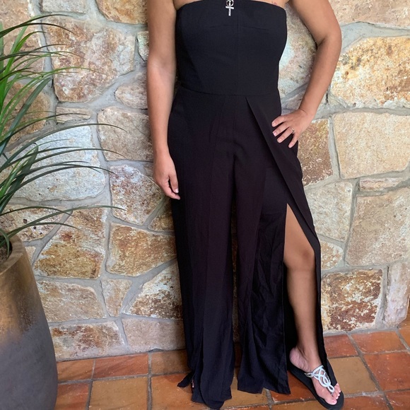 COPY - Mod x Woven Strapless Layered Open Legs Jumpsuit - Picture 5 of 7